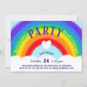 Rainbow Pastels Photo Birthday Party Invitation (Front)