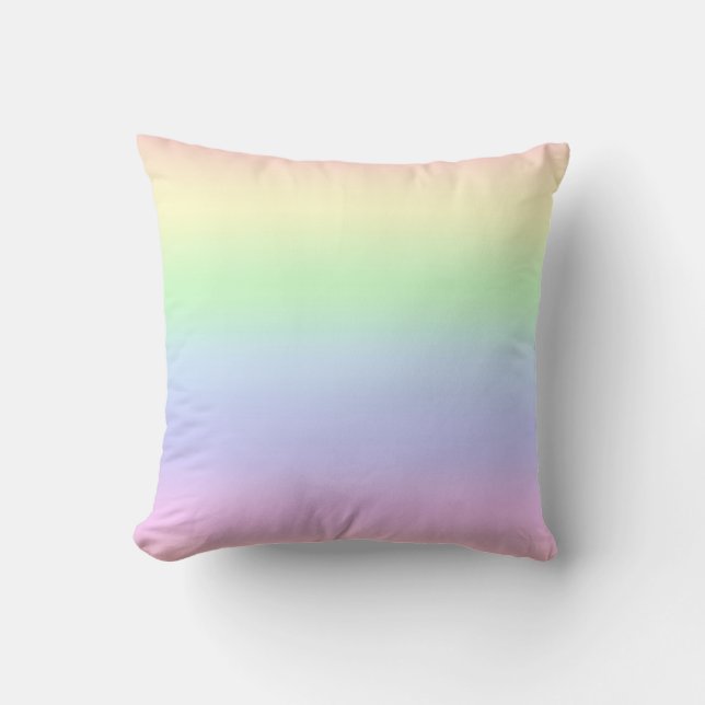 Rainbow Pastels Throw Pillow (Front)