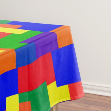 Rainbow Patchwork Abstract Pattern Tablecloth