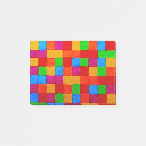 Rainbow Patchwork Quilt Color Grid Abstract Post_it Notes