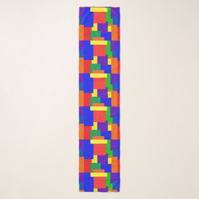 Rainbow Patchwork Quilt Pattern Chiffon Scarf