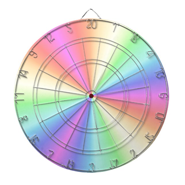 Rainbow Pattern 3 Dartboard With Darts (Front)