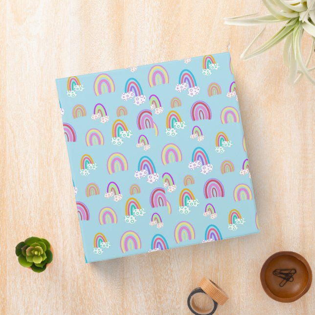 Rainbow pattern 3 ring binder (In Situ)