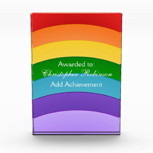Rainbow Pattern Acrylic Award