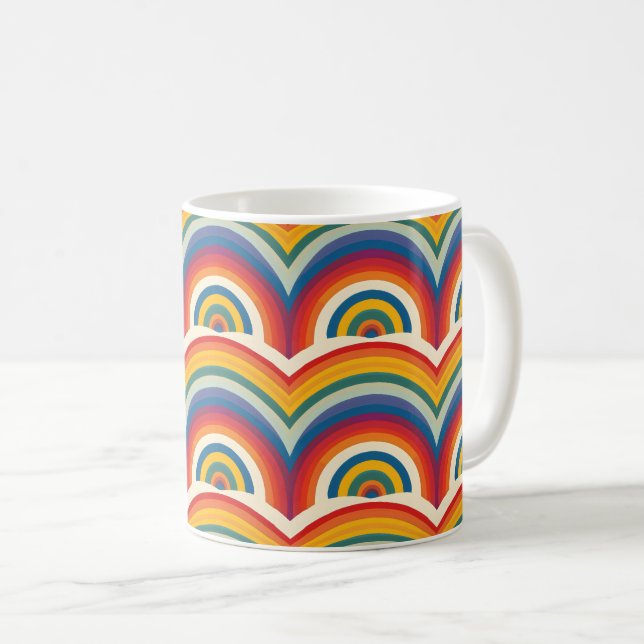 Rainbow Pattern Colorful Abstract Coffee Mug (Front Right)