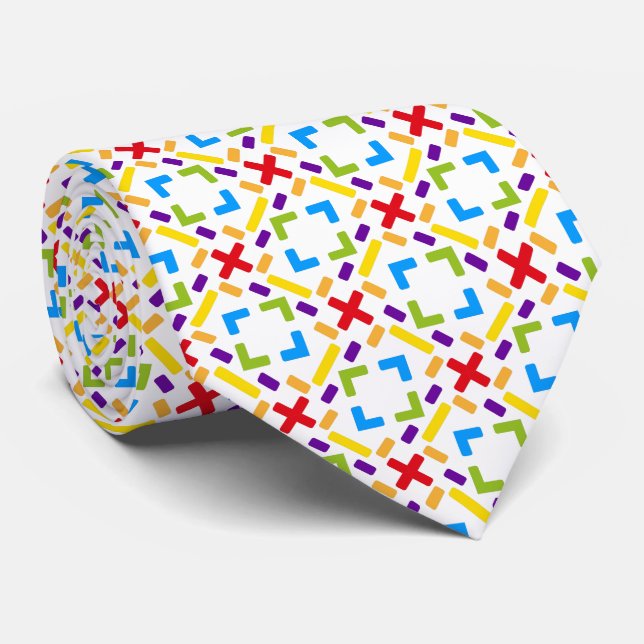 Rainbow Pattern graphical pattern  Neck Tie (Rolled)