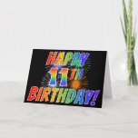 [ Thumbnail: Rainbow Pattern "Happy 11th Birthday!" + Fireworks Card ]
