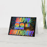 [ Thumbnail: Rainbow Pattern "Happy 22nd Birthday!" + Fireworks Card ]