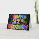 [ Thumbnail: Rainbow Pattern "Happy 27th Birthday!" + Fireworks Card ]