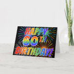 [ Thumbnail: Rainbow Pattern "Happy 60th Birthday!" + Fireworks Card ]