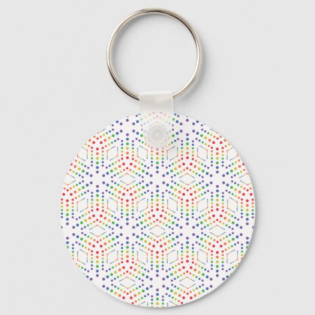 Rainbow Pattern Keychain (Front)