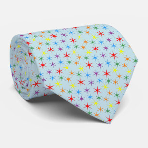 Rainbow Pattern mini Stars Neck Tie