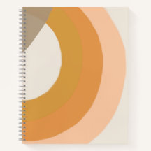 Rainbow pattern modern boho notebook pink orange