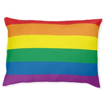 Rainbow Pattern Pet Bed by DoggieAvenue at Zazzle