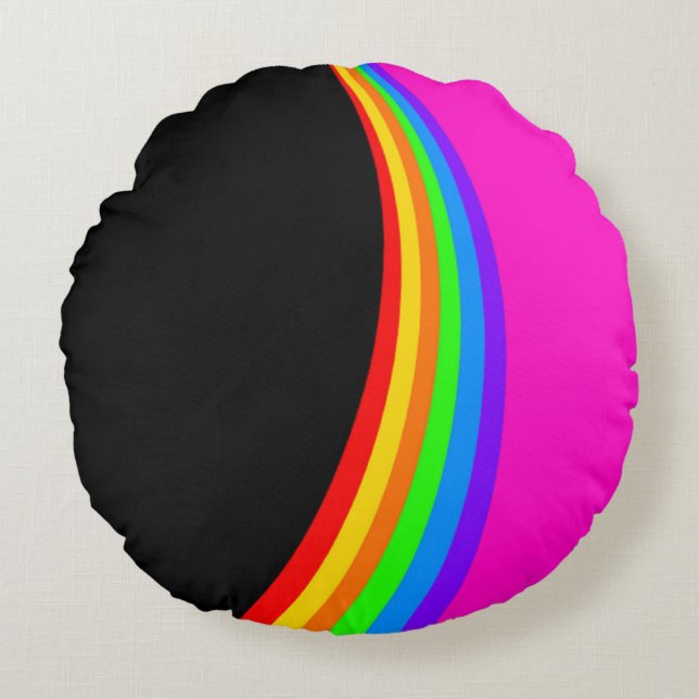 RAINBOW PATTERN ROUND PILLOW (Front)