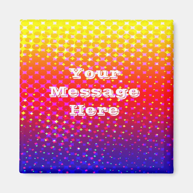 Rainbow Pattern Sparkle Magnet (Front)