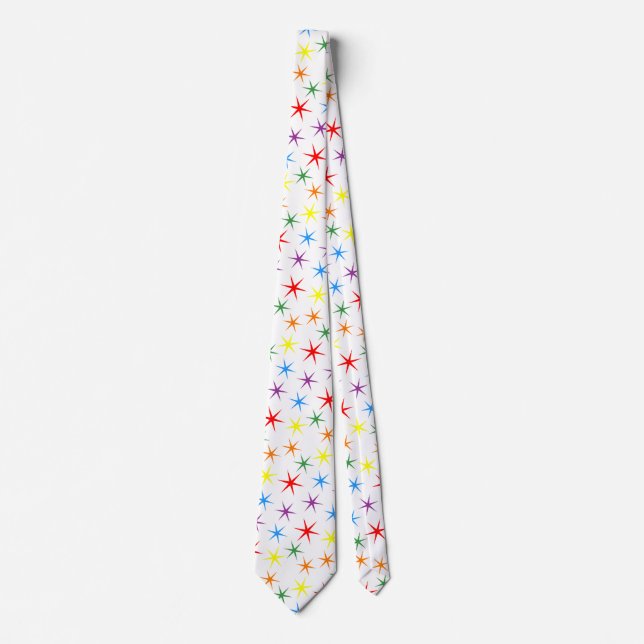 Rainbow Pattern Stars  Neck Tie (Front)