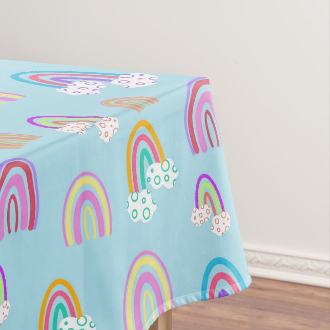Rainbow pattern tablecloth (In Situ)