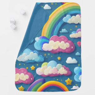 rainbow patterned  baby blanket