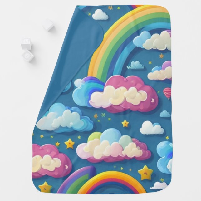 rainbow patterned  baby blanket (In Situ)