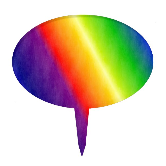 Rainbow Patterns Cake Topper (Front)
