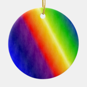 Rainbow Patterns Ceramic Ornament