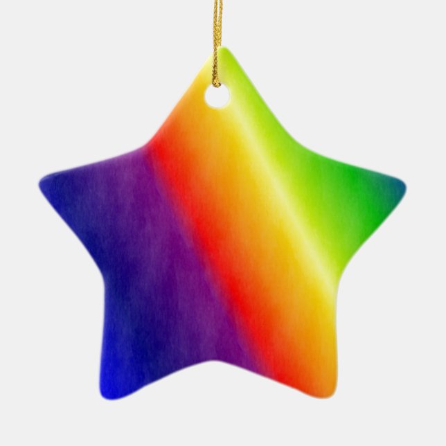Rainbow Patterns Ceramic Ornament (Front)