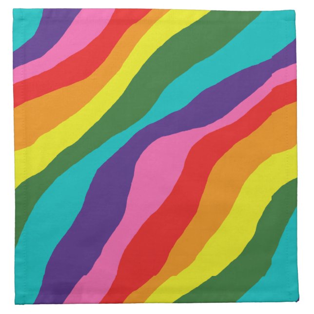Rainbow Patterns Cloth Napkin (Front)