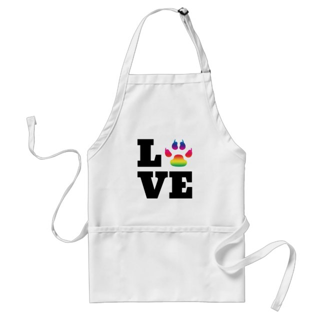 Rainbow paw adult apron (Front)