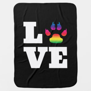 Rainbow paw baby blanket