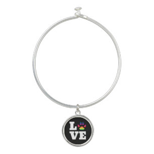 Rainbow paw bangle bracelet