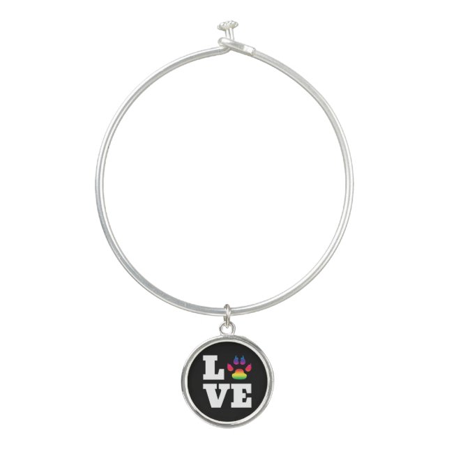 Rainbow paw bangle bracelet (Front)