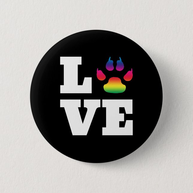 Rainbow paw button (Front)