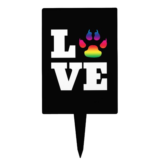 Rainbow paw cake topper (Front)