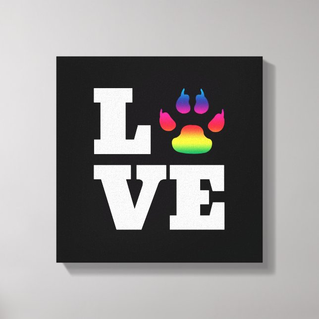 Rainbow paw canvas print (Front)