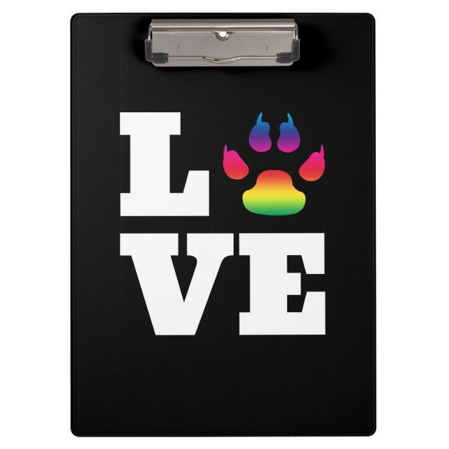 Rainbow paw clipboard (Front)