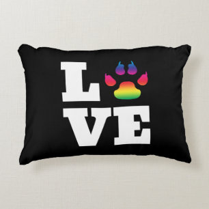 Rainbow paw decorative pillow