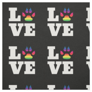 Rainbow paw fabric