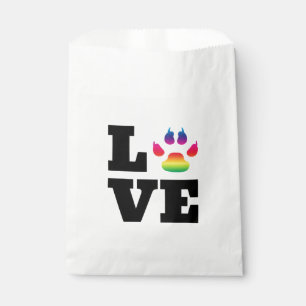 Rainbow paw favor bag