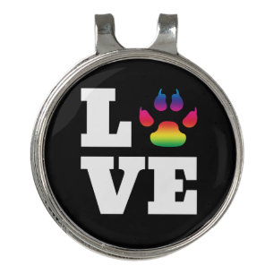Rainbow paw golf hat clip