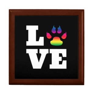 Rainbow paw jewelry box