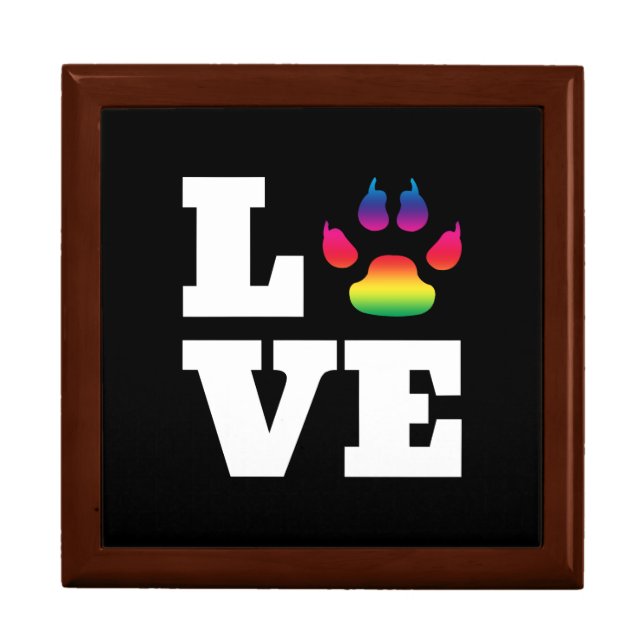 Rainbow paw jewelry box (Front)