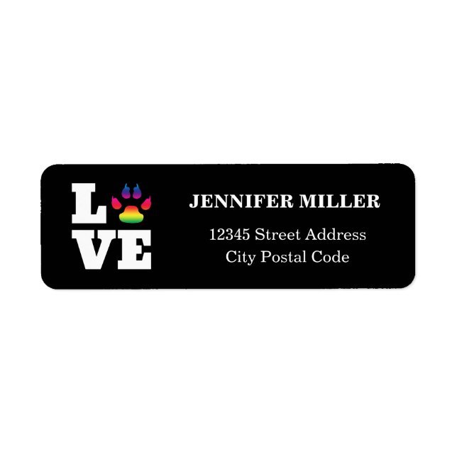 Rainbow paw label (Front)