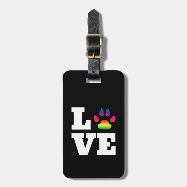 Rainbow paw luggage tag (Front Vertical)
