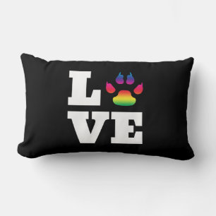 Rainbow paw lumbar pillow