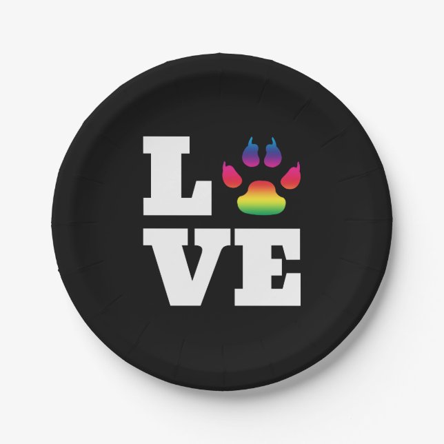 Rainbow paw paper plates (Front)