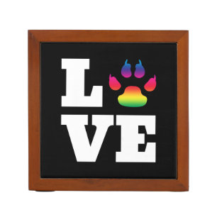 Rainbow paw pencil holder