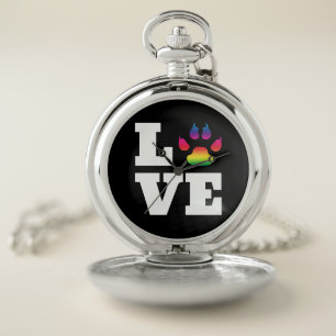 Rainbow paw pocket watch