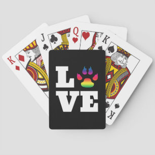 Rainbow paw poker cards
