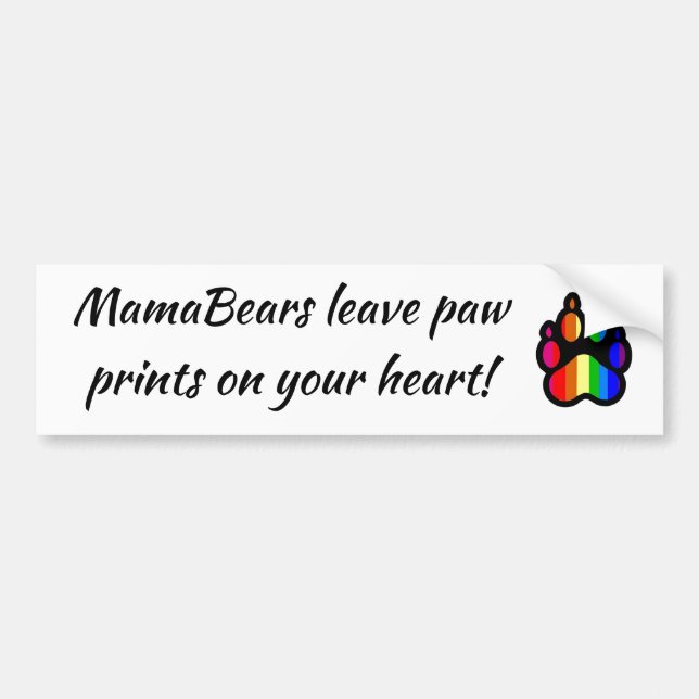 Rainbow Paw Print Bumper Sticker (Front)